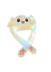 Cute Cartoon Luminous Hat Rabbit Ear Hat Funny Play Game Bunny Ears Air Cushion Hat Toy for Kids Girls Gifts