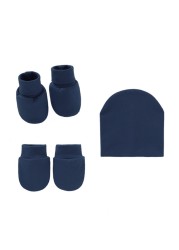 Baby Newborn Face Protection Scratch Gloves Warm Cover Sets Infant Anti-scratch Knitted Cotton Gloves Hat Set