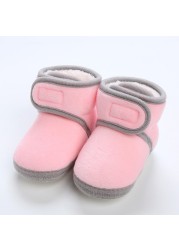 Cute Autumn Winter Infant Toddler Shoes Baby Girl Boy Shoes Handmade Casual Sneakers Non-slip Soft Soled Walking Warm Shoes