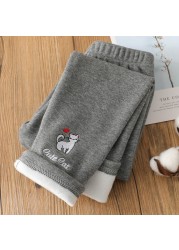 Winter Kids Plus Velvet Pants Baby Girls Warm Leggings For Children Warm Bottoms For Children