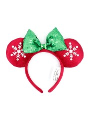 Cartoon Minnie Mermaid Princess Big Ears Headband Sequin Bows Ears Costume Headband Cosplay Plush Adult/Kids Headband Gift