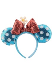 Cartoon Minnie Mermaid Princess Big Ears Headband Sequin Bows Ears Costume Headband Cosplay Plush Adult/Kids Headband Gift