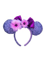 Cartoon Minnie Mermaid Princess Big Ears Headband Sequin Bows Ears Costume Headband Cosplay Plush Adult/Kids Headband Gift