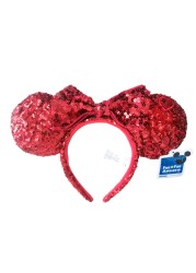 Cartoon Minnie Mermaid Princess Big Ears Headband Sequin Bows Ears Costume Headband Cosplay Plush Adult/Kids Headband Gift