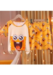 Doraemon Kids Pajamas Tops Pant Summer Cartoon Sleepwear Set Boys Girls Baby Clothes Pajamas Short Sleeve T-shirt Pajamas Suit