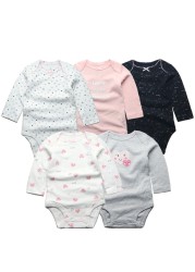 3/4/5pcs Baby Spring Autumn Outerwear Long Sleeve 100% Cotton Boys Girls Clothes Newborn 0-24 Months Clothes