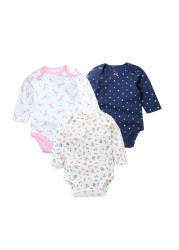 3/4/5pcs Baby Spring Autumn Outerwear Long Sleeve 100% Cotton Boys Girls Clothes Newborn 0-24 Months Clothes