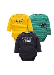 3/4/5pcs Baby Spring Autumn Outerwear Long Sleeve 100% Cotton Boys Girls Clothes Newborn 0-24 Months Clothes