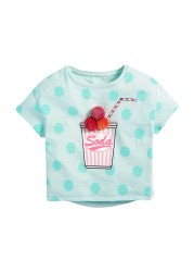 Little maven summer clothes full cotton T-shirt blue baby girls cat lovely and comfortable clothes for baby infant kids 2 to7 yea