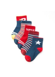 2022 5pairs/lot Children Cotton Boys Girls Socks Cute Cartoon Pattern Kids Socks for Baby Boy Girl Sport Pattern Suitable for 1-12Y