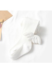 Girls Angel Wings Knitted Cotton Socks Baby Pantyhose 0-6 Years Autumn Winter