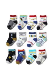 12 pairs/lot baby boys girls sock baby non-slip socks kids socks suit for 1-5 years