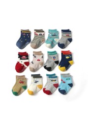 12 pairs/lot baby boys girls sock baby non-slip socks kids socks suit for 1-5 years