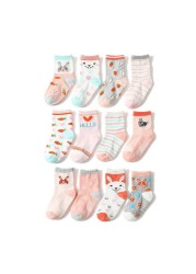 12 pairs/lot baby boys girls sock baby non-slip socks kids socks suit for 1-5 years