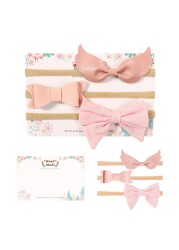 3pcs/lot Cute Bow Baby Headband for Girl Nylon Head Bands Turban Newborn Hair Bands for Kids Baby Hair Accessories