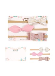 3pcs/lot Cute Bow Baby Headband for Girl Nylon Head Bands Turban Newborn Hair Bands for Kids Baby Hair Accessories