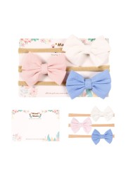 3pcs/lot Cute Bow Baby Headband for Girl Nylon Head Bands Turban Newborn Hair Bands for Kids Baby Hair Accessories