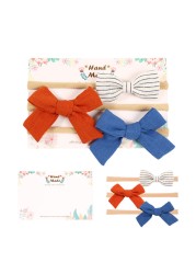 3pcs/lot Cute Bow Baby Headband for Girl Nylon Head Bands Turban Newborn Hair Bands for Kids Baby Hair Accessories