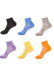 6 pairs/lot anti slip socks kids adults non slip sticky grip floor socks toddler child adult anti slip men and women trampoline sock