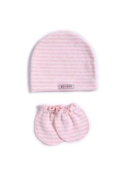 2pcs/set Simple Newborn Baby Newborn Hat Glove Set Soft Cotton Kids Infant Anti-scratch Gloves Hat Gifts