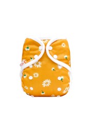 Rainbow And Iris Waterproof Washable Cloth Diaper Cover Wrap With Daisy Floral Print Newborn Decor 3-15kg