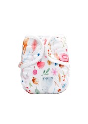 Rainbow And Iris Waterproof Washable Cloth Diaper Cover Wrap With Daisy Floral Print Newborn Decor 3-15kg