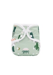 Rainbow And Iris Waterproof Washable Cloth Diaper Cover Wrap With Daisy Floral Print Newborn Decor 3-15kg