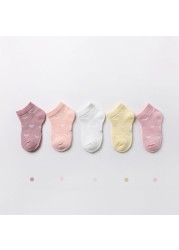 5pairs/set Breath Cotton Baby Boy Crystal Silk Kids Socks Summer Thin Mesh Baby Socks for Girls Children Socks Miaoyoutong