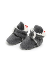 Winter Baby Boy Girl Socks Baby Shoes Socks Easy Wear Tight Hook and Loop Infant Newborn Walking Fluff Warm Moccasins Zapatos Bebe