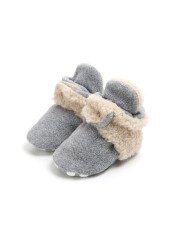 Winter Baby Boy Girl Socks Baby Shoes Socks Easy Wear Tight Hook and Loop Infant Newborn Walking Fluff Warm Moccasins Zapatos Bebe