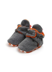 Winter Baby Boy Girl Socks Baby Shoes Socks Easy Wear Tight Hook and Loop Infant Newborn Walking Fluff Warm Moccasins Zapatos Bebe