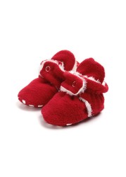 Winter Baby Boy Girl Socks Baby Shoes Socks Easy Wear Tight Hook and Loop Infant Newborn Walking Fluff Warm Moccasins Zapatos Bebe