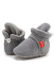 Winter Baby Boy Girl Socks Baby Shoes Socks Easy Wear Tight Hook and Loop Infant Newborn Walking Fluff Warm Moccasins Zapatos Bebe