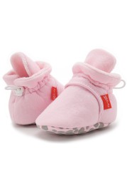 Winter Baby Boy Girl Socks Baby Shoes Socks Easy Wear Tight Hook and Loop Infant Newborn Walking Fluff Warm Moccasins Zapatos Bebe