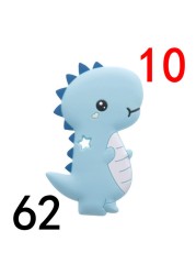 10pcs Silicone Baby Teething Dinosaur Silicone Nursing Teether Baby Teething Charcoal for Pacifier BPA Free Baby Goods