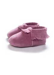 Newborn Baby Shoes Infant Boys Girl First Walker Suedo Cotton Sophie Sole Princess Fringe Toddler Baby Crib Casual Moccasins Shoes