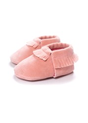 Newborn Baby Shoes Infant Boys Girl First Walker Suedo Cotton Sophie Sole Princess Fringe Toddler Baby Crib Casual Moccasins Shoes