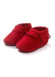 Newborn Baby Shoes Infant Boys Girl First Walker Suedo Cotton Sophie Sole Princess Fringe Toddler Baby Crib Casual Moccasins Shoes