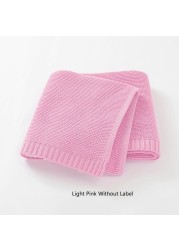 Newborn Baby Super Soft Cotton Knitted Baby Stroller Blanket Baby Stroller Blanket For Girls Boys Monthly Baby Wrap