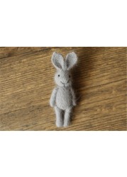 Newborn Photography Props Handmade Knitted Dolls Rabbit Bear Baby Photography Studio Accessories