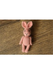 Newborn Photography Props Handmade Knitted Dolls Rabbit Bear Baby Photography Studio Accessories