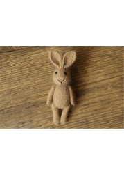 Newborn Photography Props Handmade Knitted Dolls Rabbit Bear Baby Photography Studio Accessories