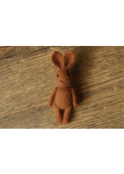 Newborn Photography Props Handmade Knitted Dolls Rabbit Bear Baby Photography Studio Accessories