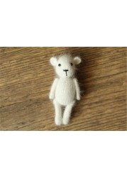 Newborn Photography Props Handmade Knitted Dolls Rabbit Bear Baby Photography Studio Accessories