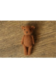 Newborn Photography Props Handmade Knitted Dolls Rabbit Bear Baby Photography Studio Accessories