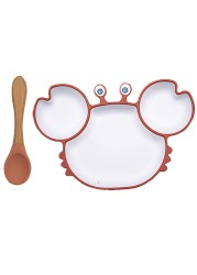 BOPOOBO Baby Dishes Silicone Suction Plate Cute Crab Children Feeding Plate Non-slip Baby Food Bowl Feeding for Kids