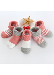 5pairs/lot Newborn Baby Socks Thick Winter Spring Autumn Warm Cute Cartoon Baby Girls Boy Socks Hot Fashion Soft Cotton Socks