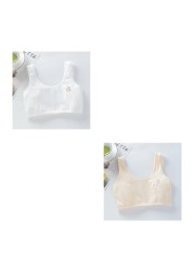 2pcs Teenage Bra Girl Bra Cotton Training Bra Underwear for Teenage Girl Sports Bra Children's Underwear Puberty Clothes 9-14 Years