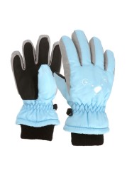 Children Skiing Cycling Gloves Kid Thick Warm Cute Bear Face Gloves