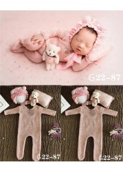 Newborn Photography Accessories, 0-1 Month, Boy and Girl Hat, Bodysuit, Photo Studio Outfits